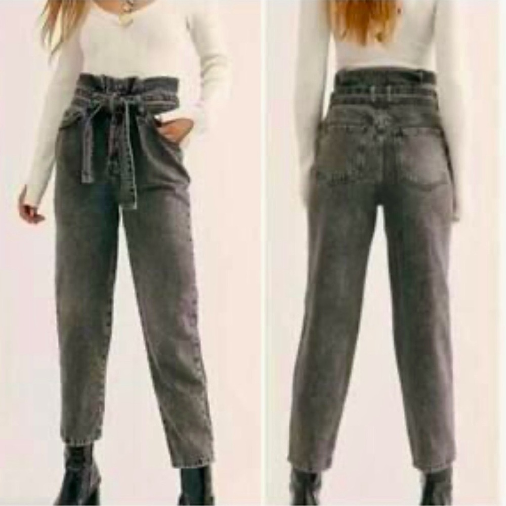 We The Free High-Rise Paperbag Waist Jeans Washed Black